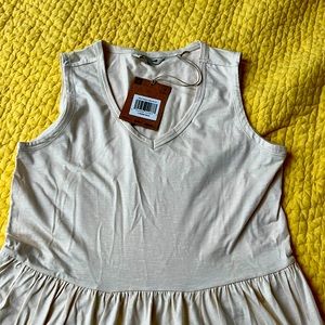 Toad & Co XS women’s tiered cotton dress in ivory NWT